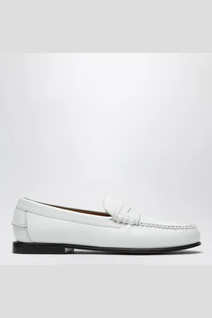 Mocassin femme cuir blanc cassé