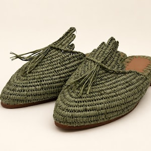 Babouche raphia naturel
